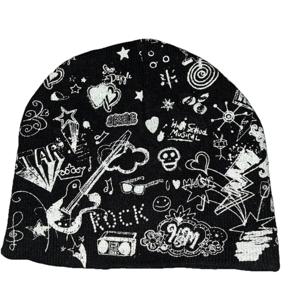 High School Musical Beanie One Size  Black Troy Zac‎ Efron Y2K *flaw